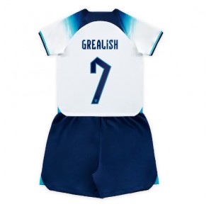 England Jack Grealish #7 kläder Barn VM 2022 Hemmatröja Kortärmad (+ korta byxor)